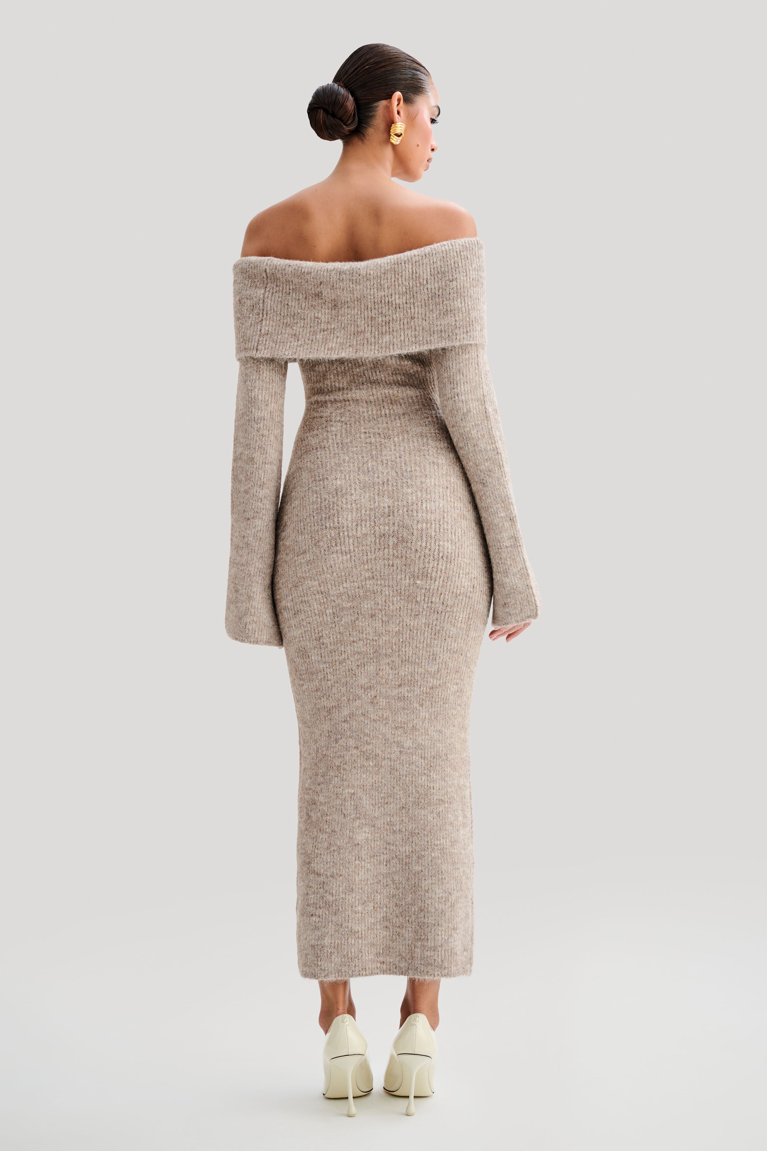 Fluffy Off-the-Shoulder Dress