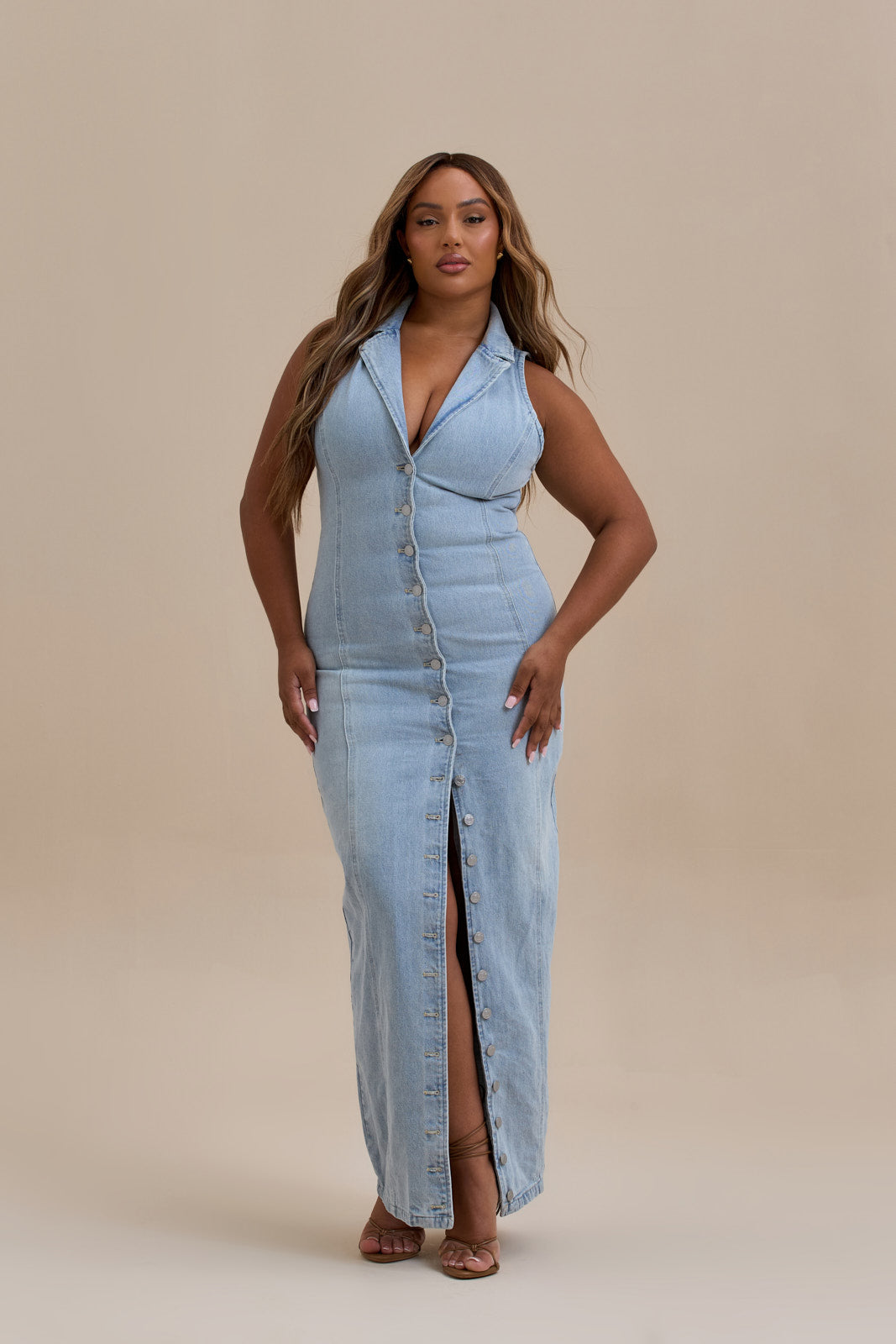 DEWI - Long denim dress