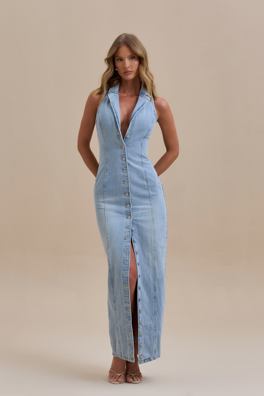 DEWI - Long denim dress