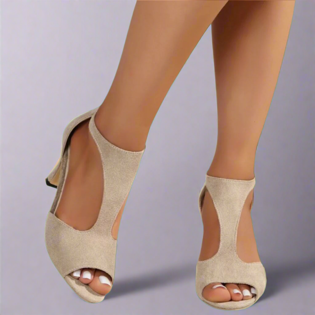 Grazia | Curved-Cut Heel Sandals