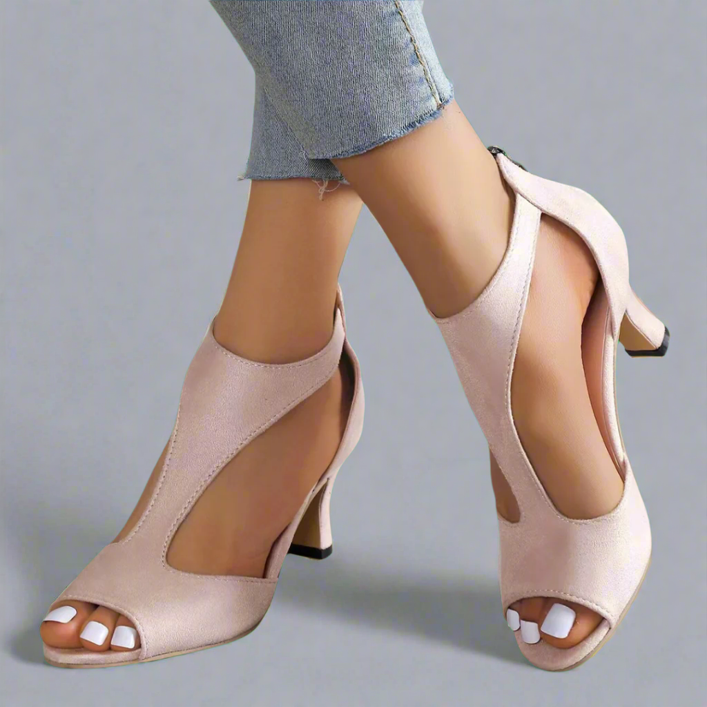 Grazia | Curved-Cut Heel Sandals