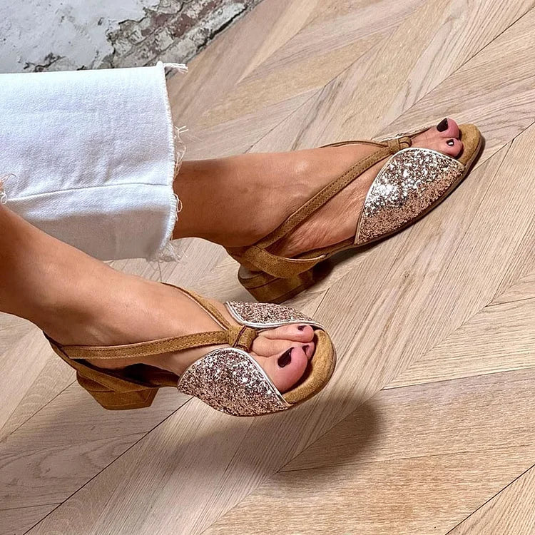 Lucrezia | Glitter low-heel sandals