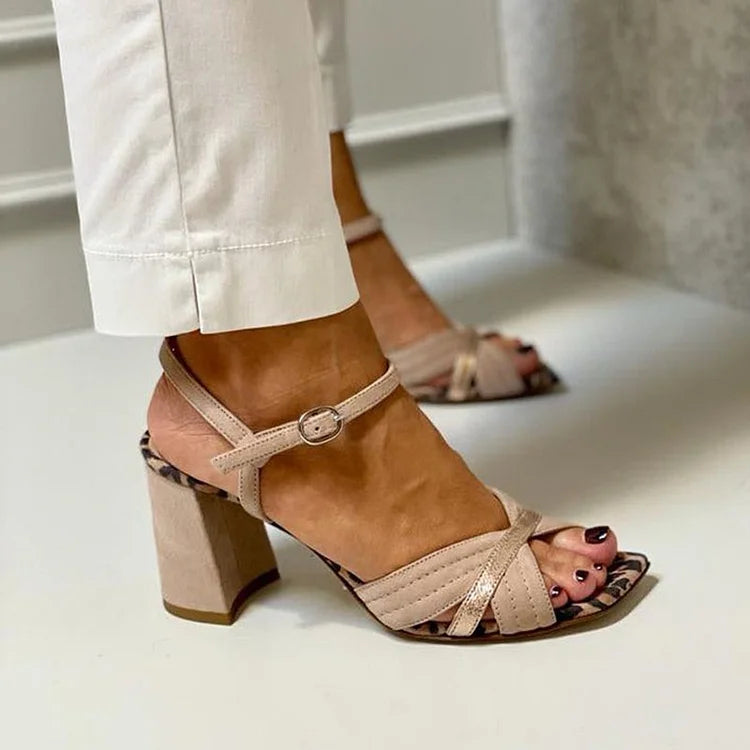 Dalia | Heeled sandals with crossed strap