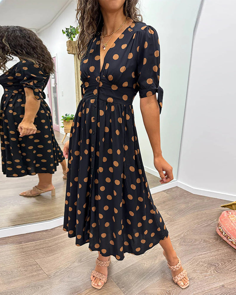 Lara | Elegant Polka Dot Dress