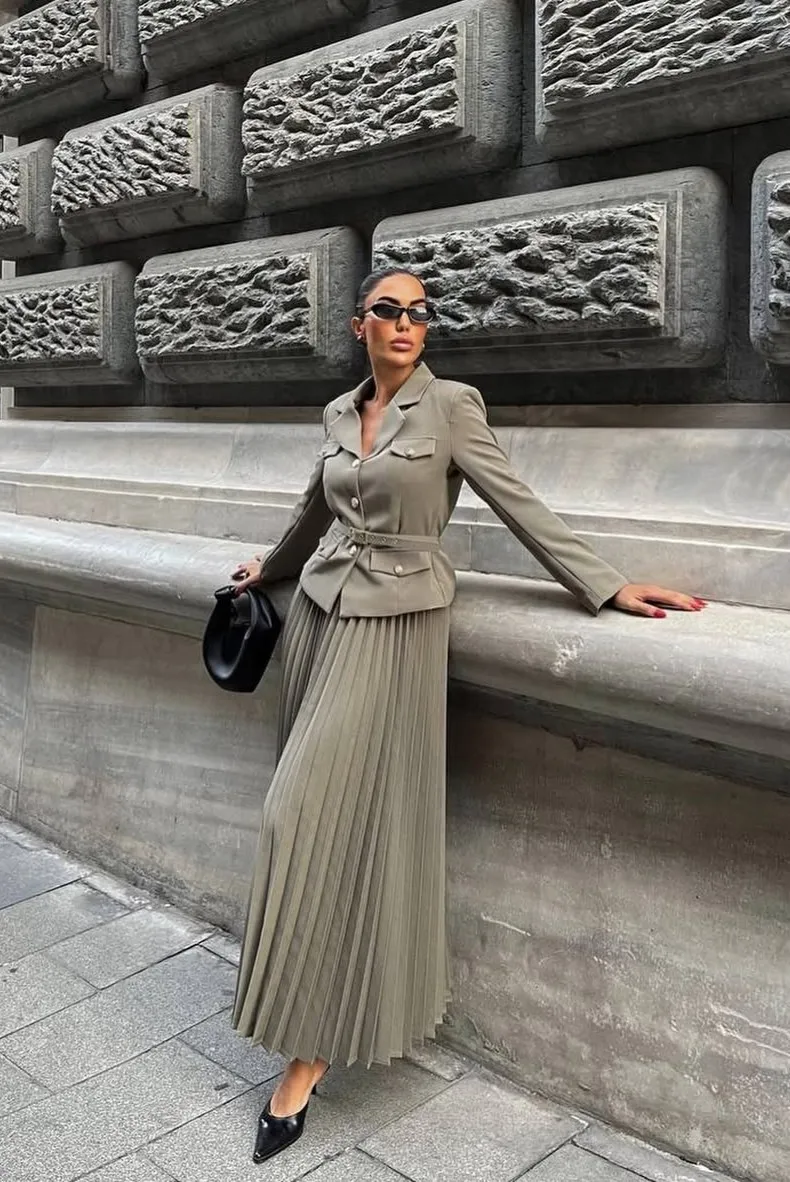 Adalynn - Pleated Suit Set