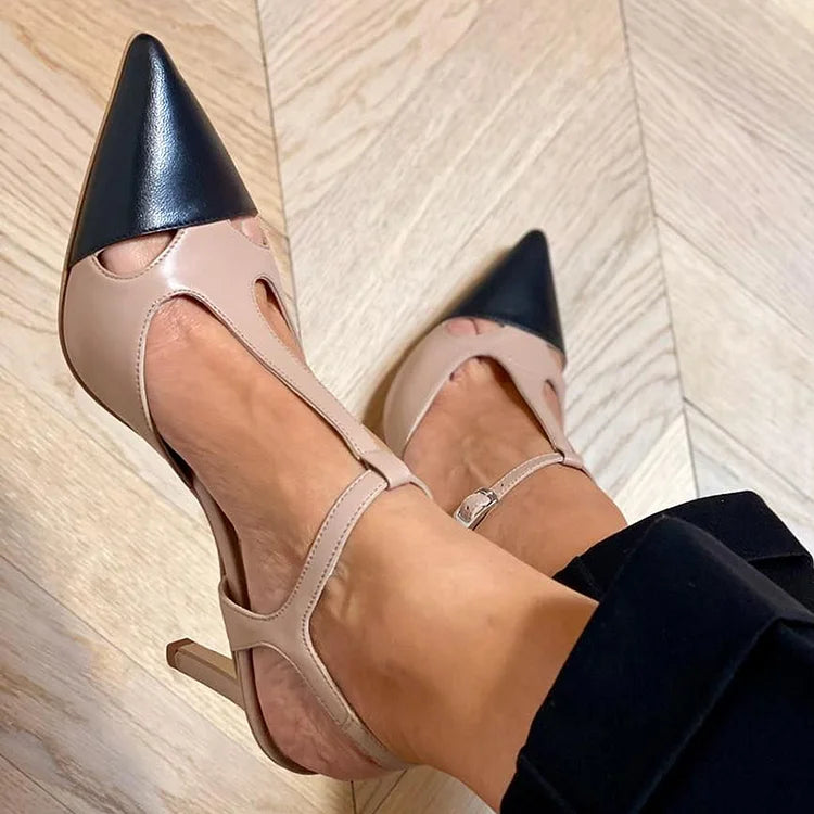 Camilla | Two-Tone Strap Pumps