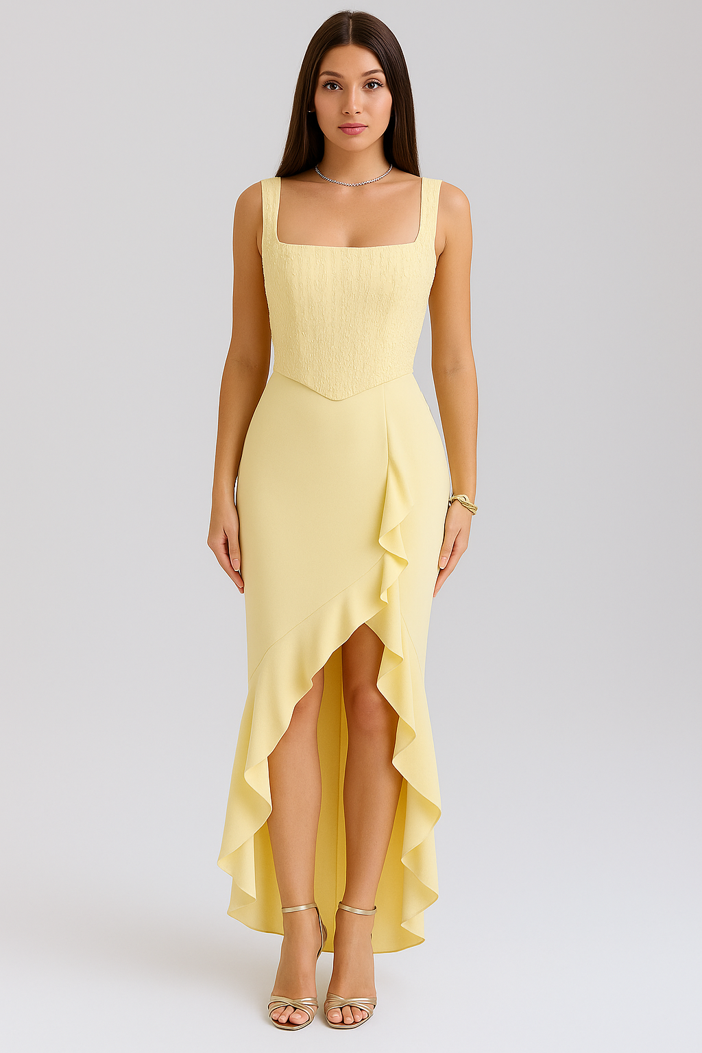 Zina - 2025 | Satin Corset Dress with Ruffles
