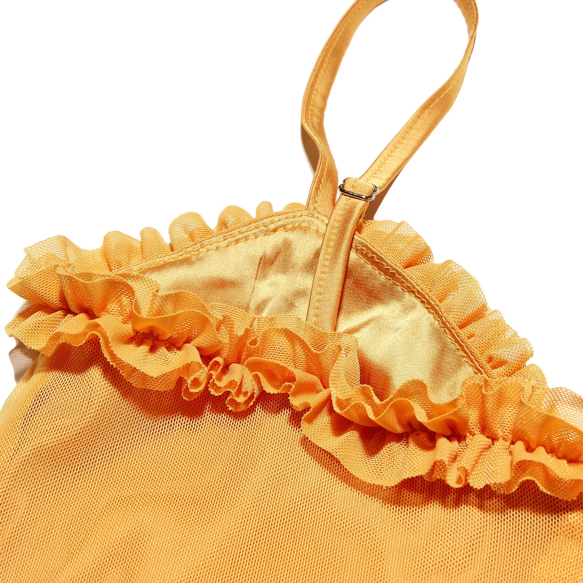 Liza Ruffled Long Dress - Yellow, Burgundy