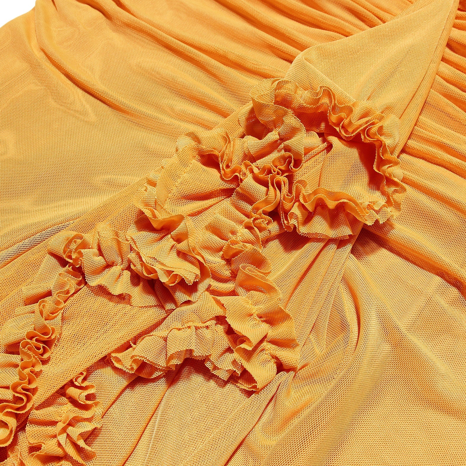 Liza Ruffled Long Dress - Yellow, Burgundy