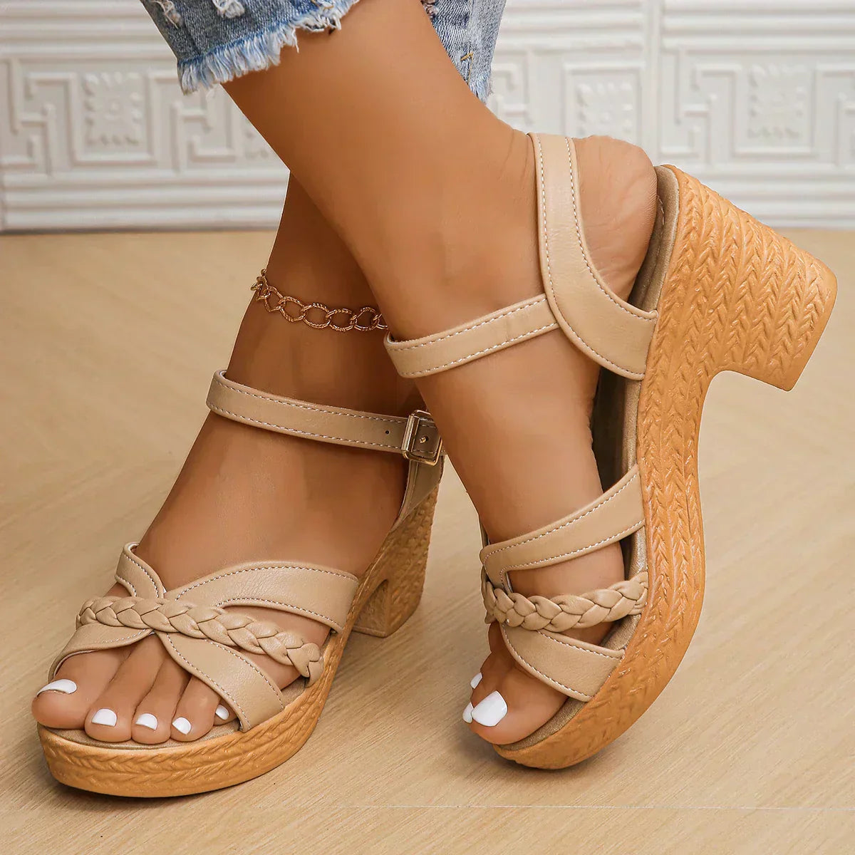 Lina | Braided Heel Sandals