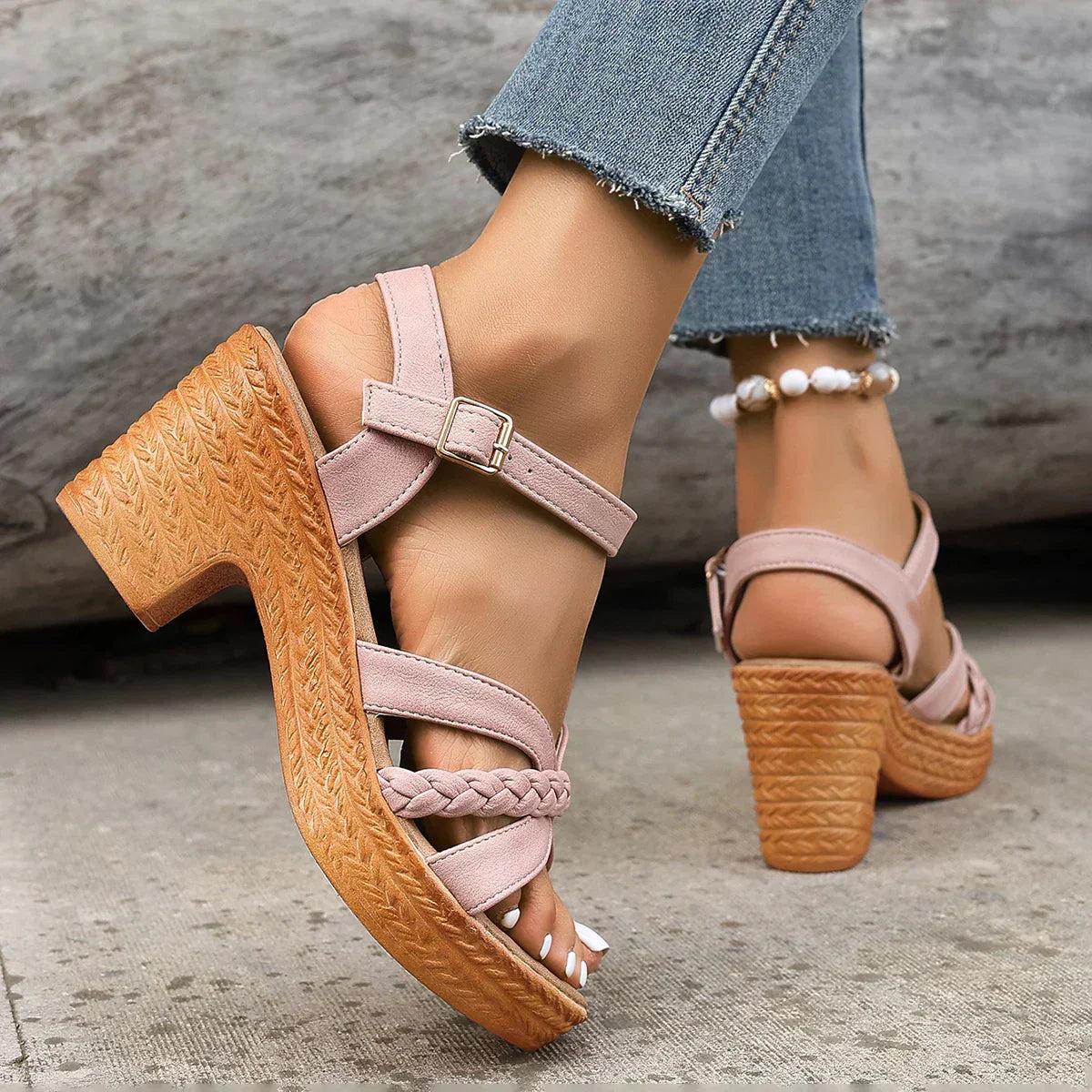 Lina | Braided Heel Sandals