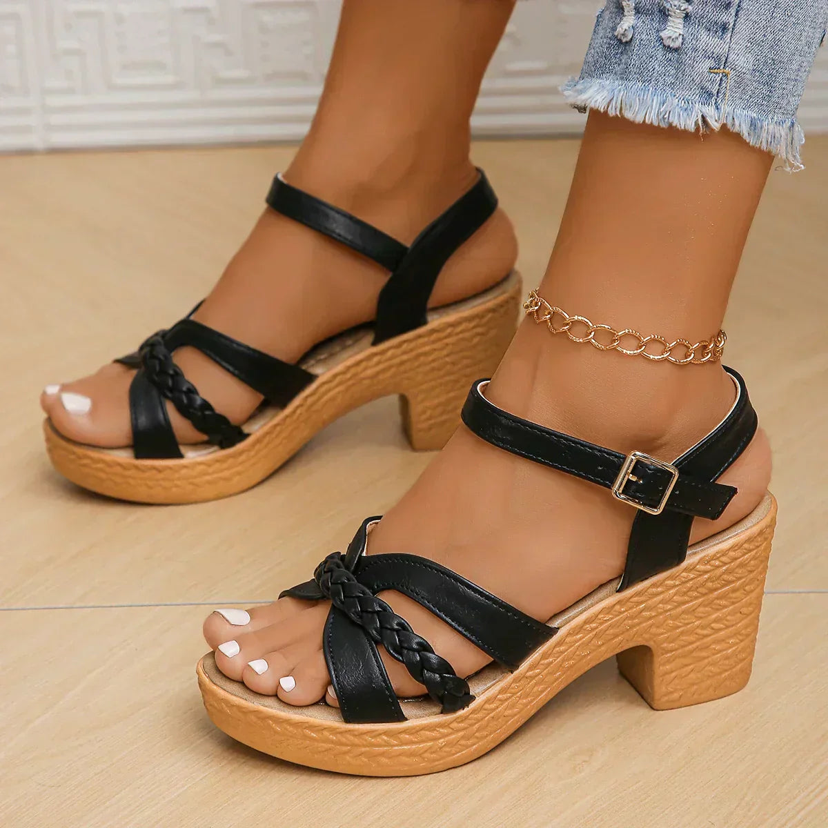 Lina | Braided Heel Sandals