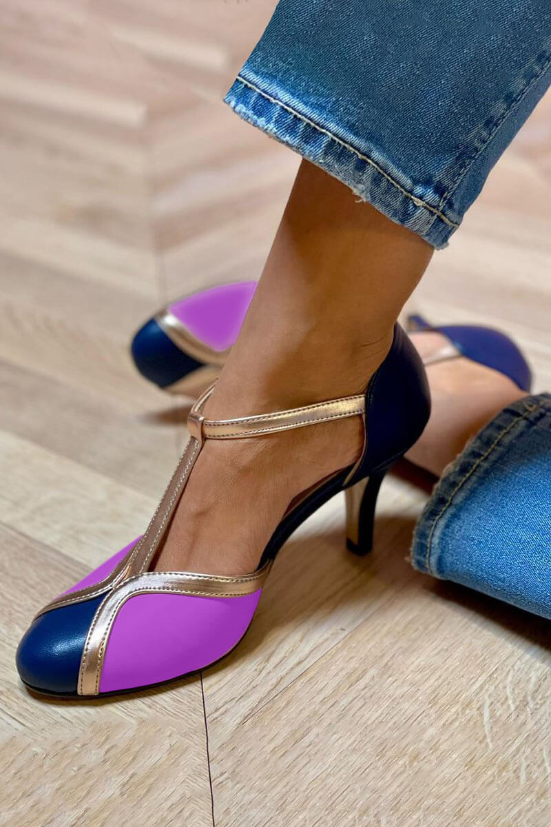 LUCIA | Retro T-Strap Pumps