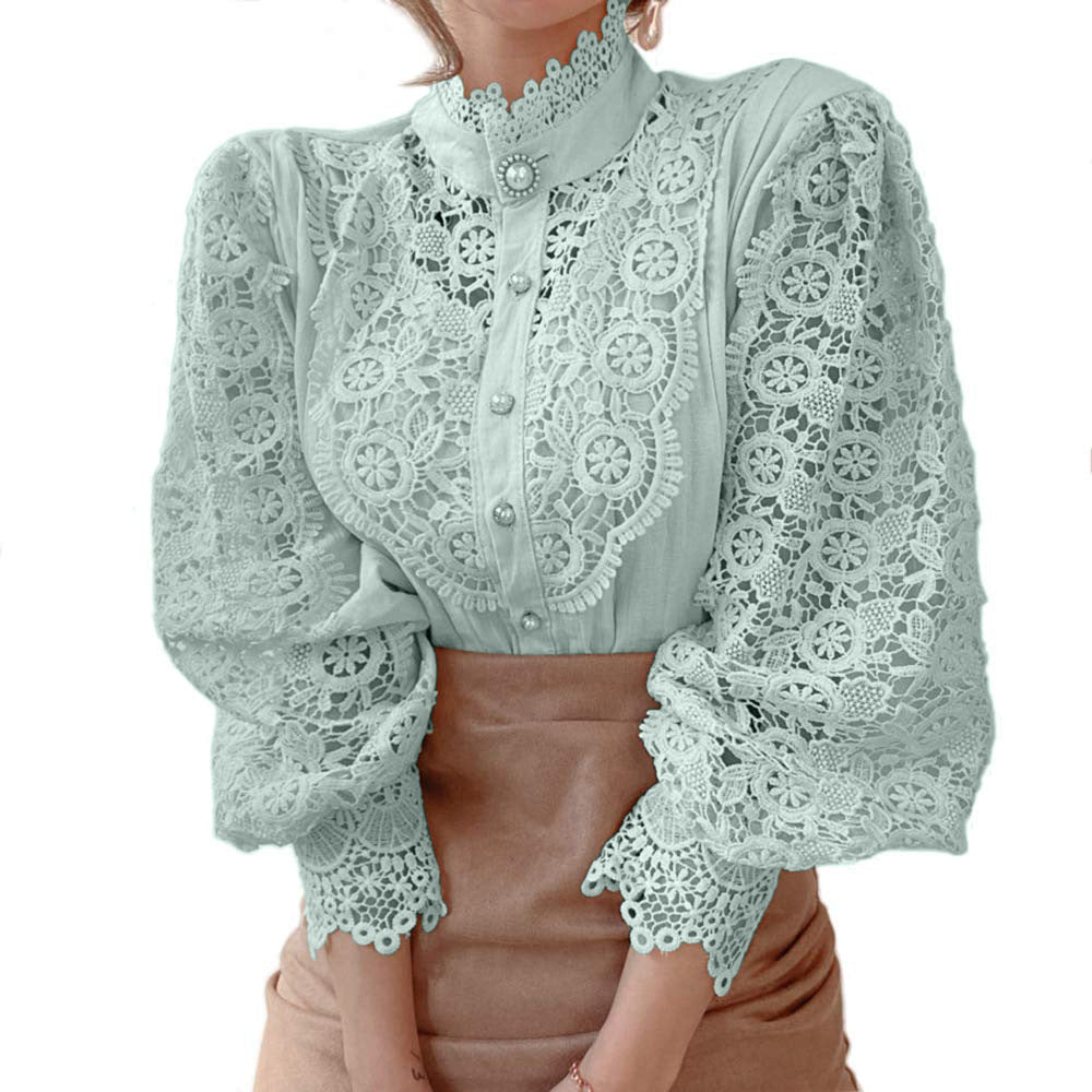 Vintage buttoned long sleeves with lace and coupling