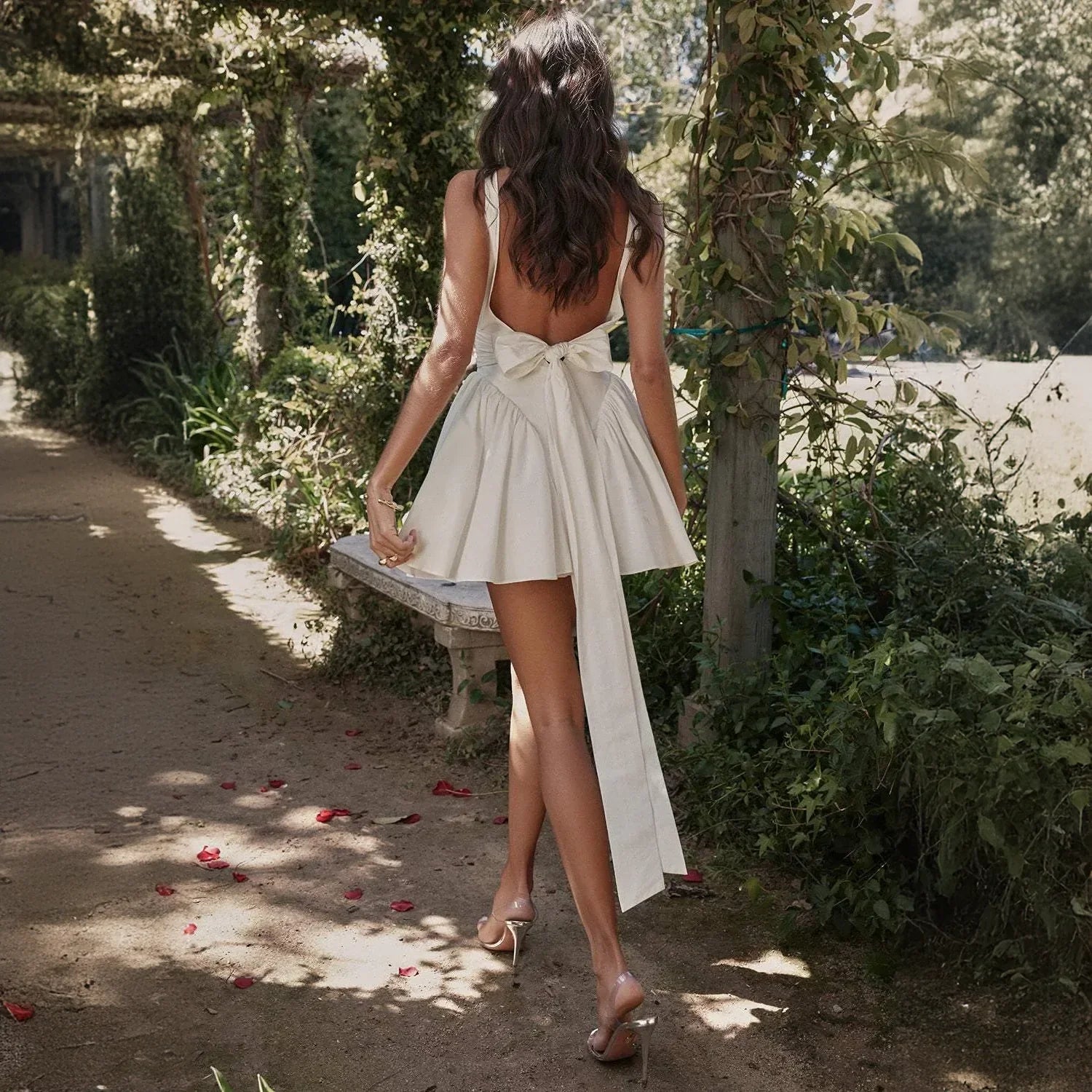 Debby Backless Bow Dress