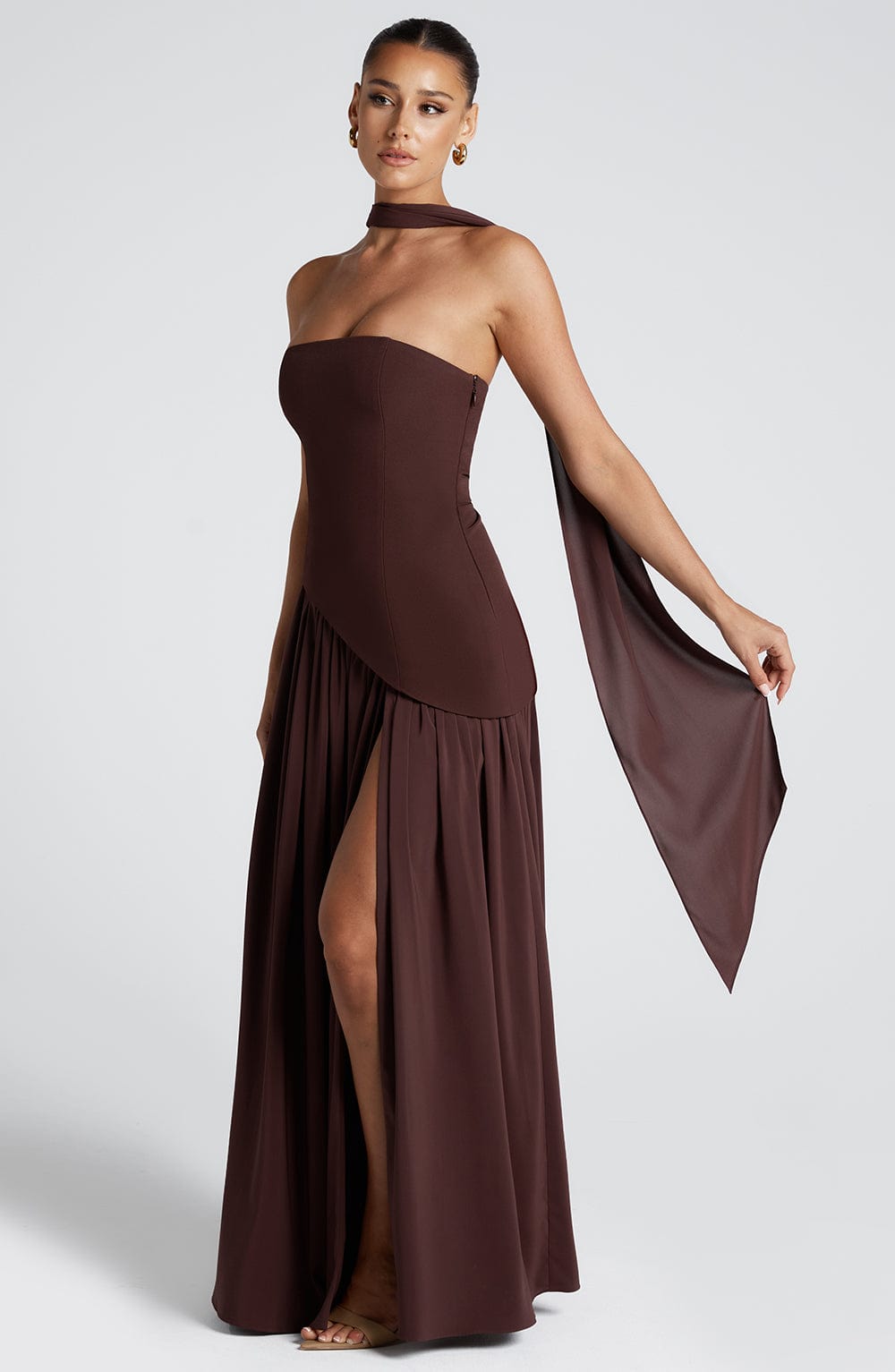 Joséphine Long Dress – Plum Brown