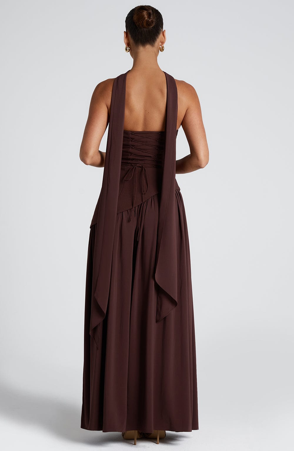 Joséphine Long Dress – Plum Brown