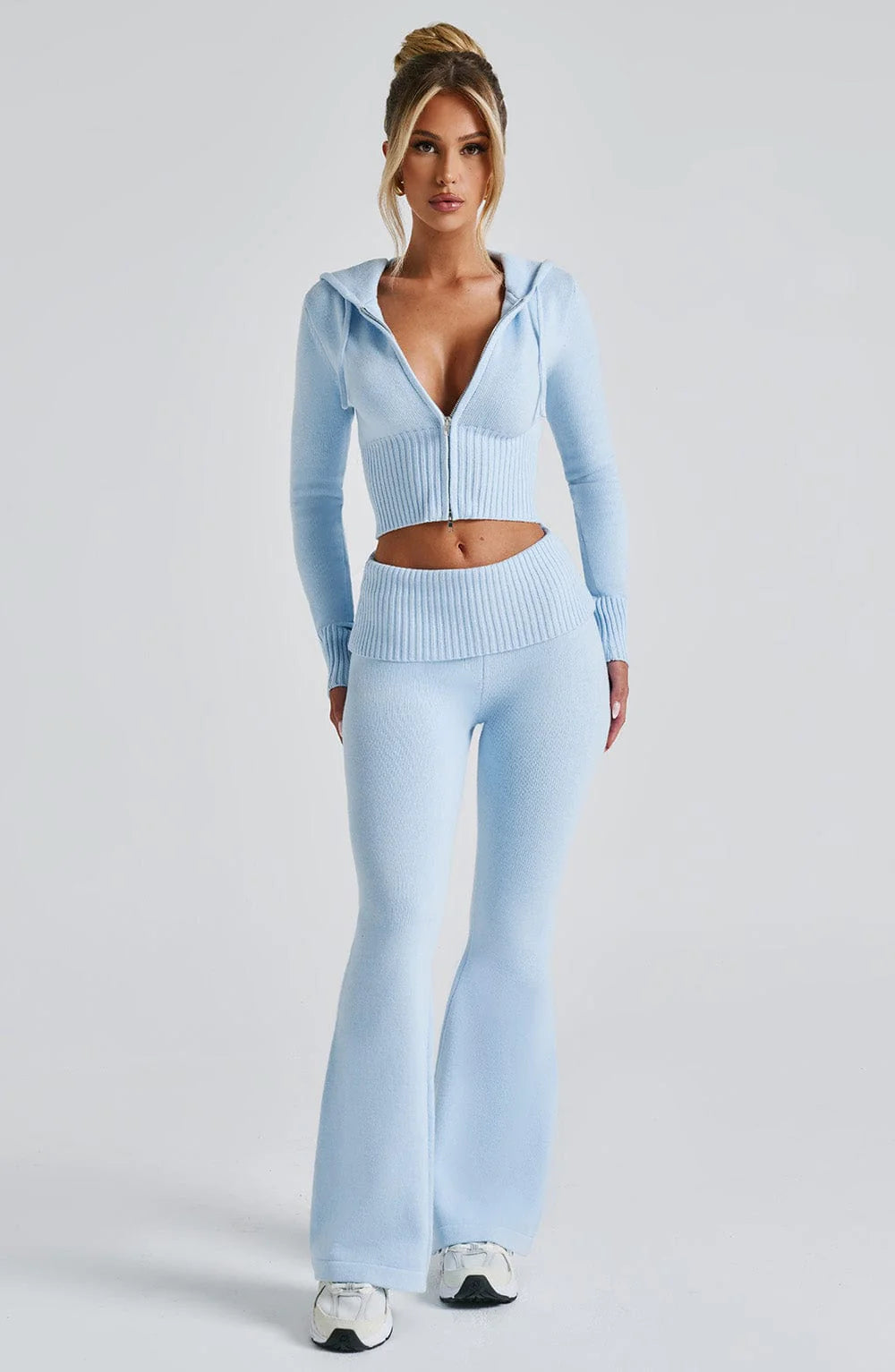 Donna Knit Hoodie zipper and pant set