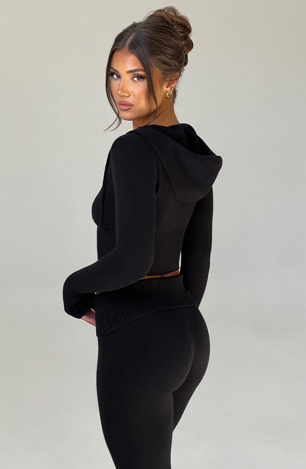 Donna Knit Hoodie zipper and pant set