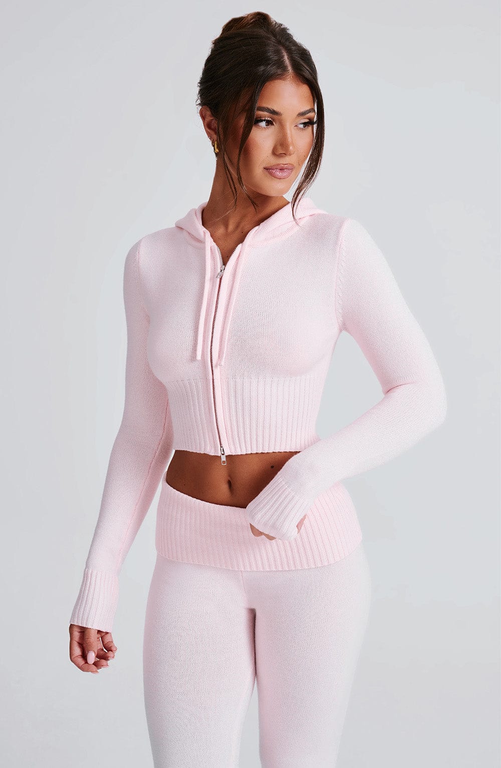 Donna Knit Hoodie zipper and pant set