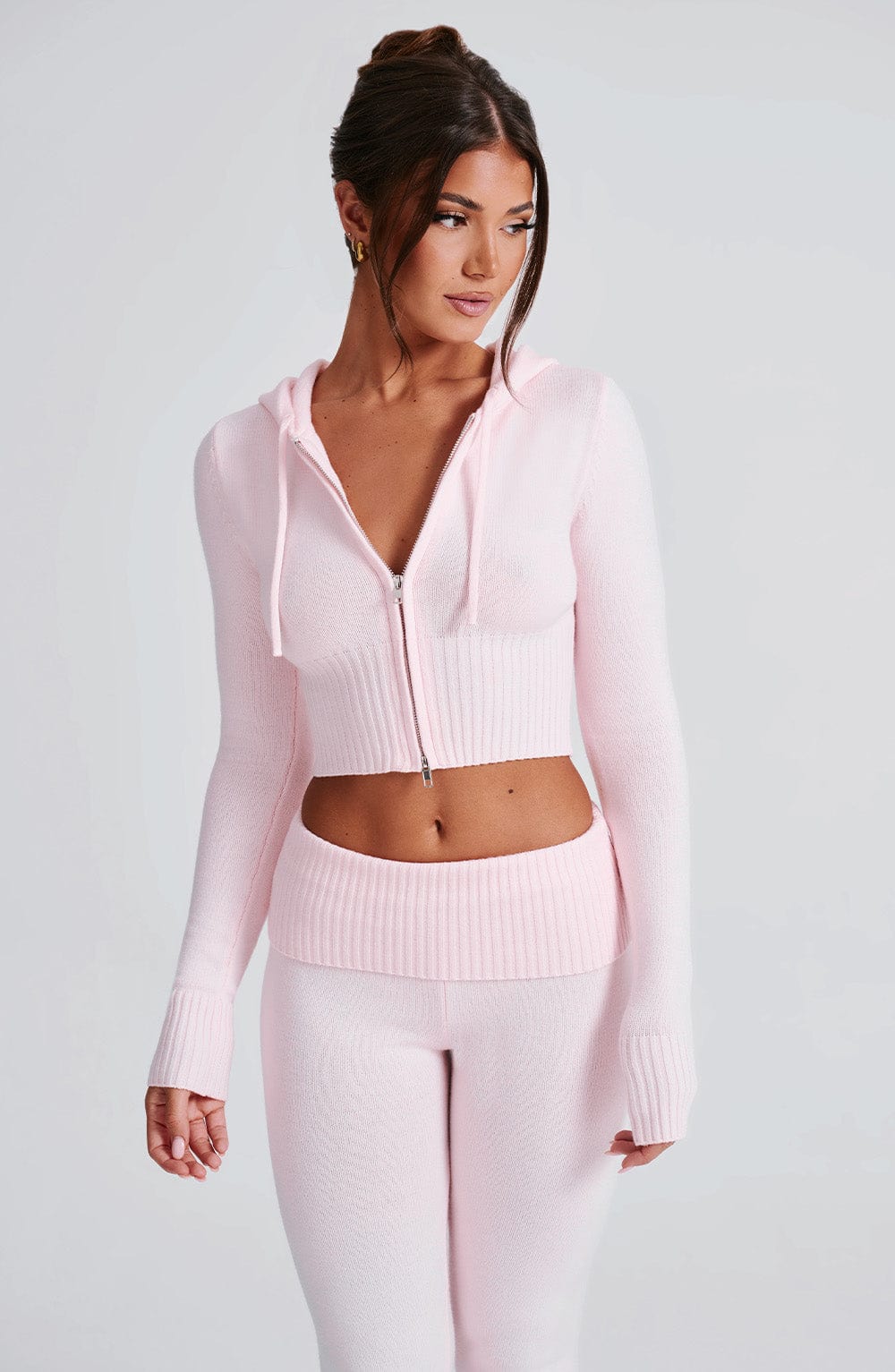 Donna Knit Hoodie zipper and pant set