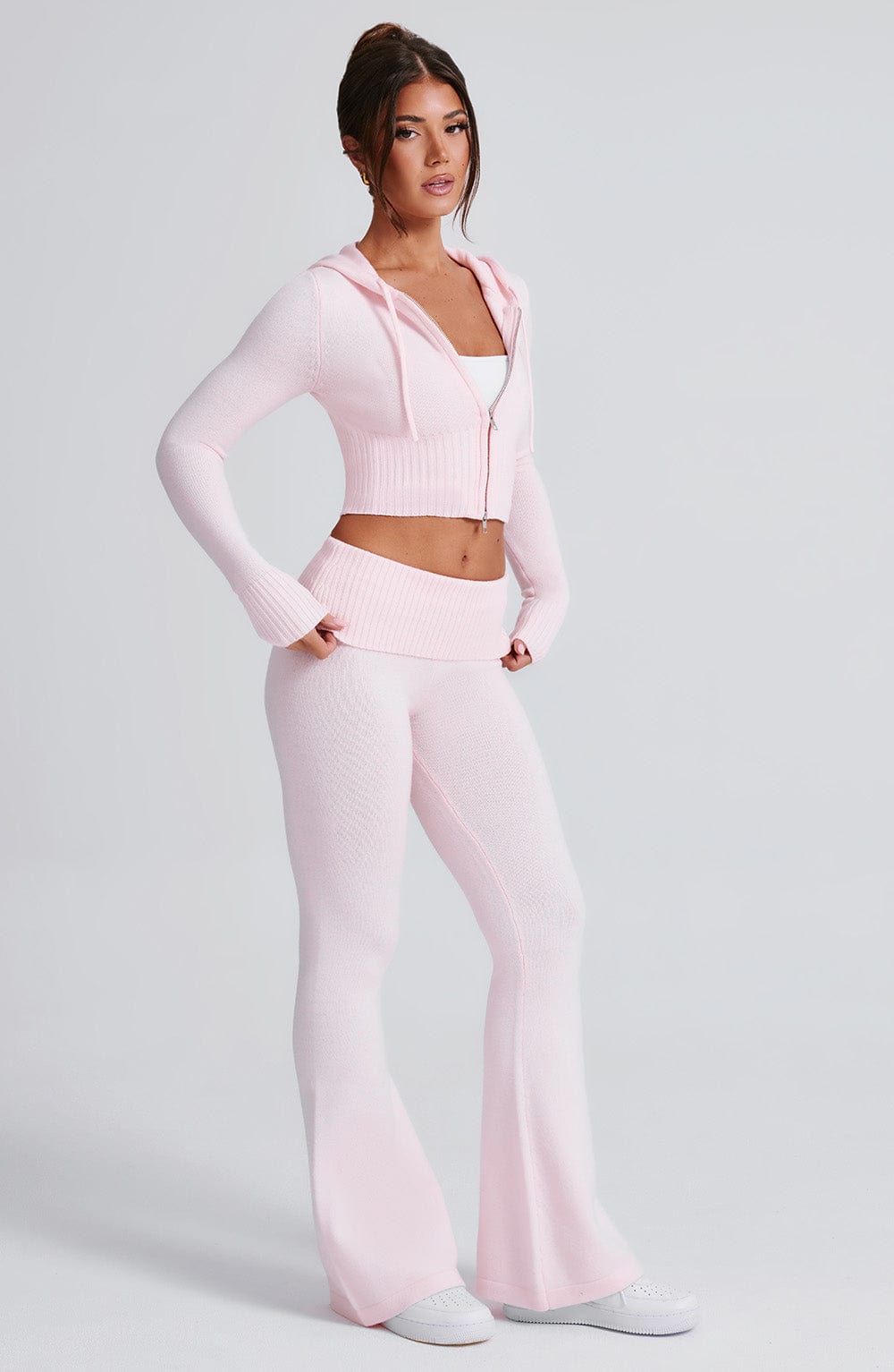 Donna Knit Hoodie zipper and pant set