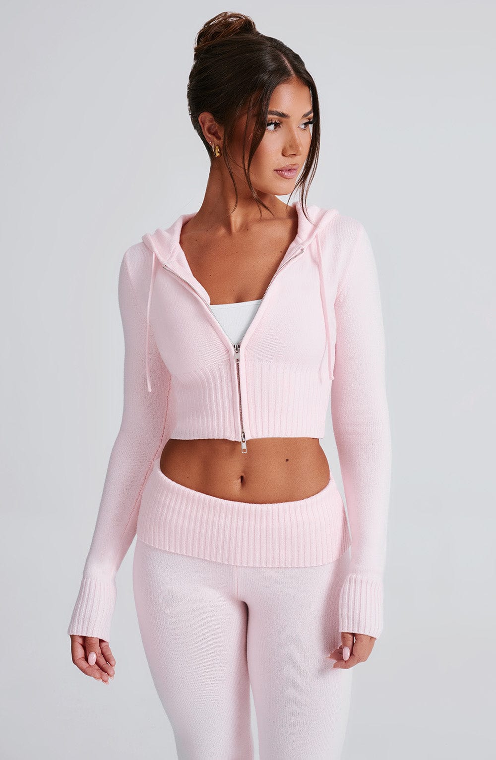 Donna Knit Hoodie zipper and pant set
