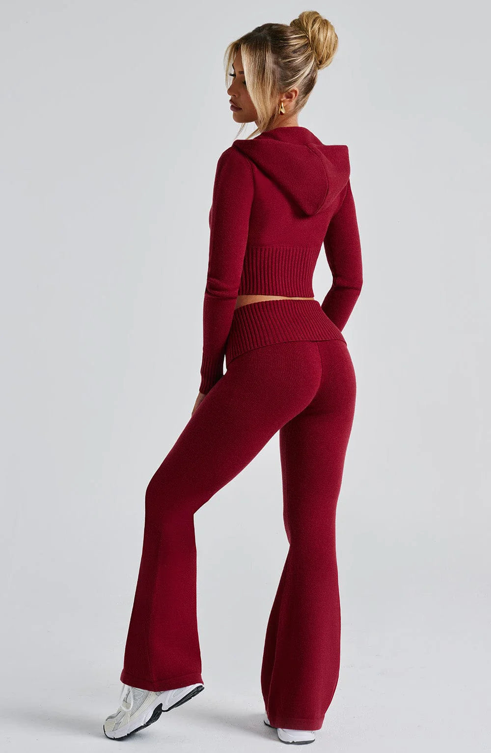 Donna Knit Hoodie zipper and pant set