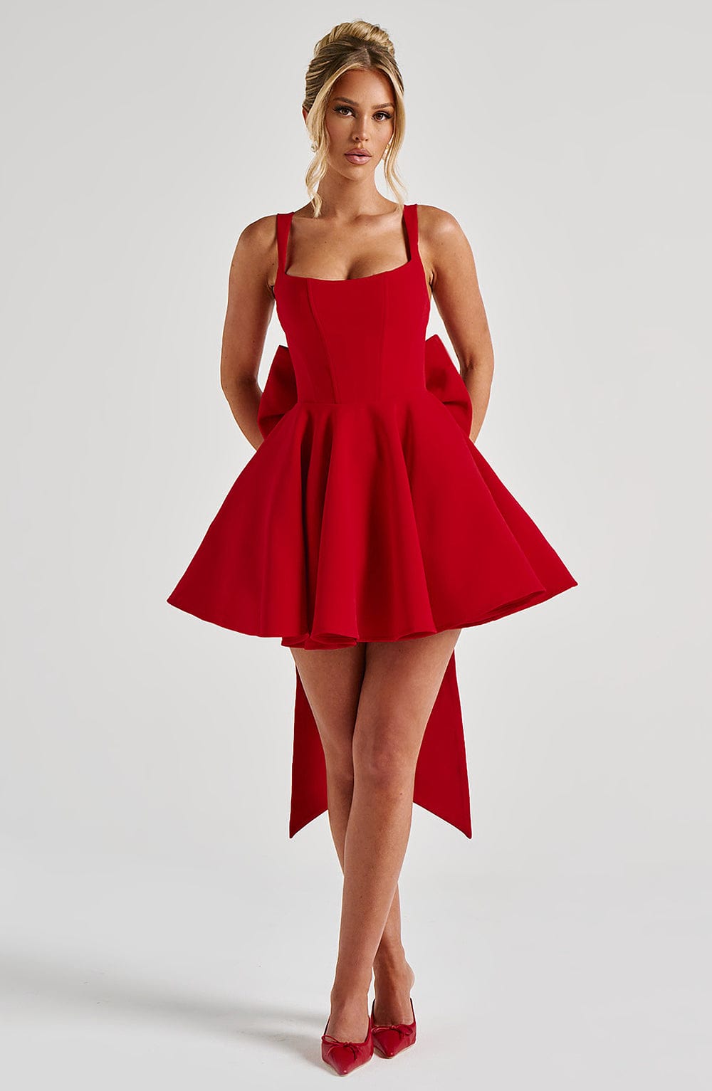 Half Mini Dress - Red
