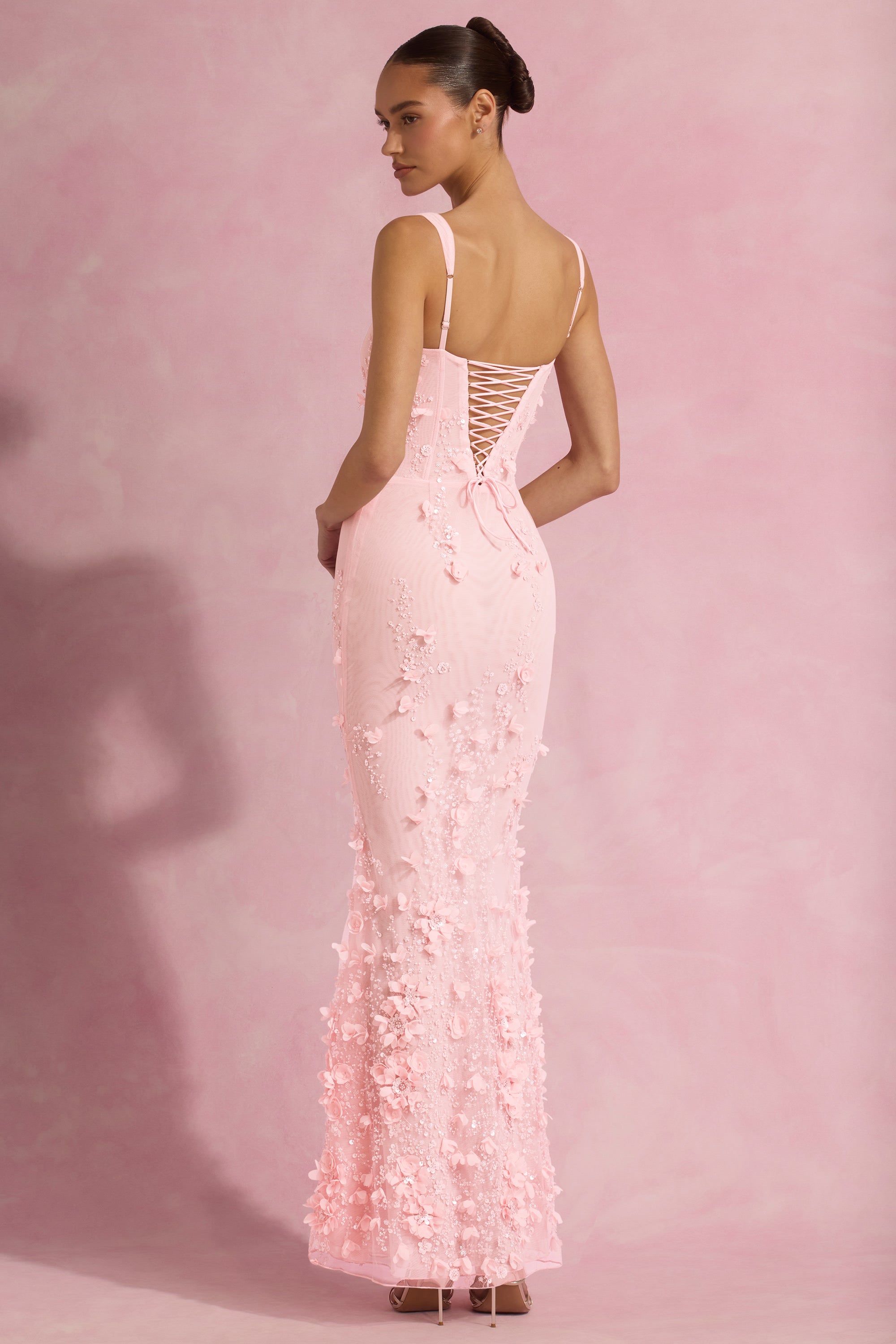Olivia-Pink - Robe avec ornements